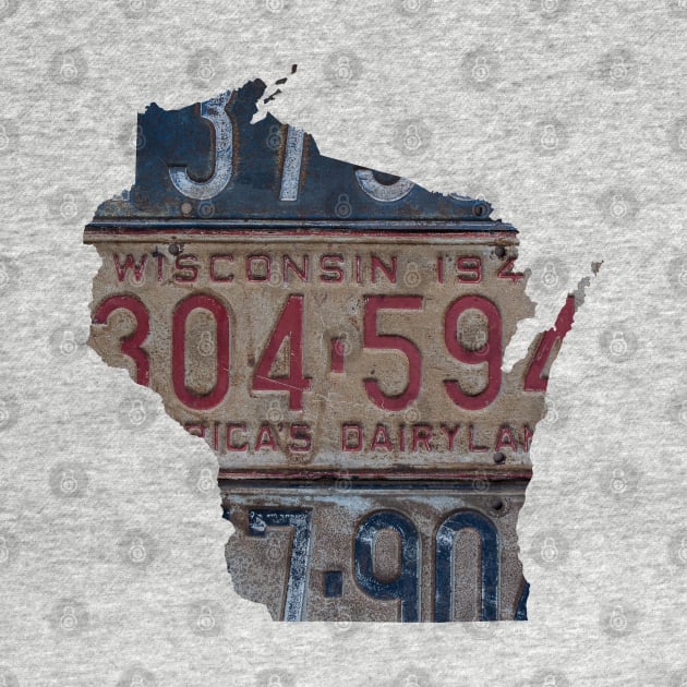 Wisconsin Vintage License Plates by juniperandspruce